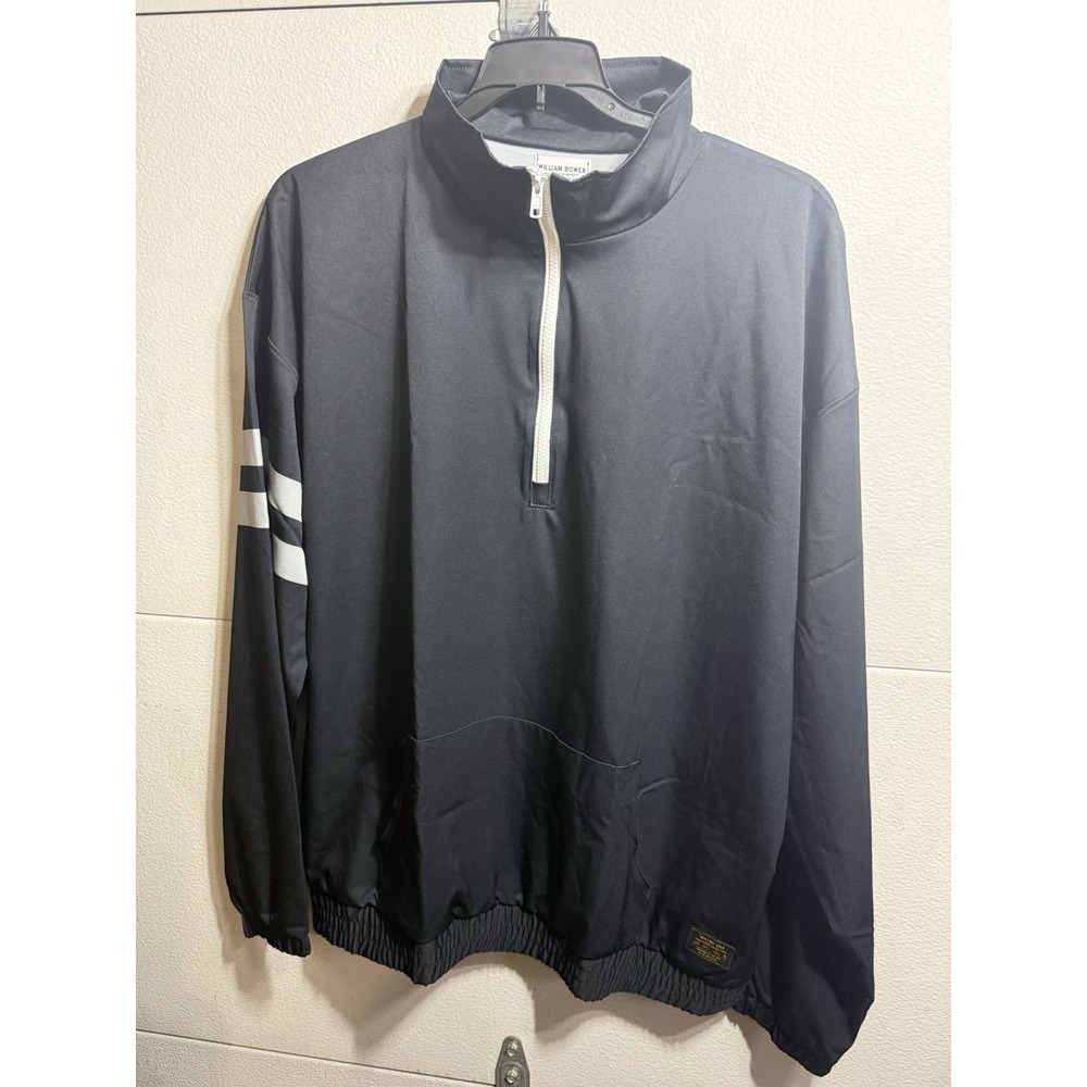 WILLBO USA William Bowen Gym Fleece Quarter-Zip Pullover Jacket -‎ Black Large